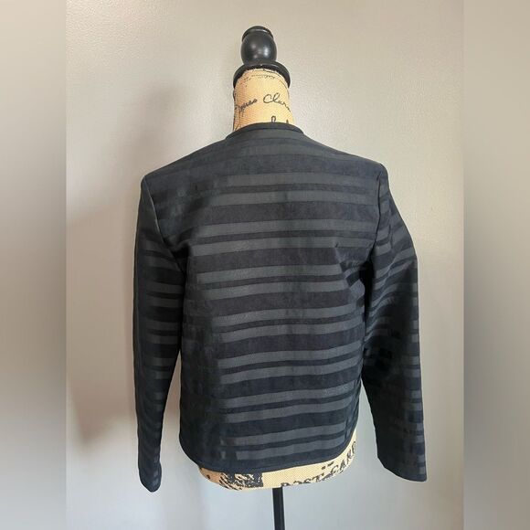 Vintage Gino Rossi for Wilson ultra suede black open blazer career office - Picture 2 of 9